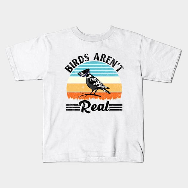 Vintage Birds Aren’t Real Movement - If It Flies It Spies Kids T-Shirt by RiseInspired